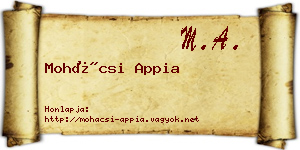 Mohácsi Appia névjegykártya
